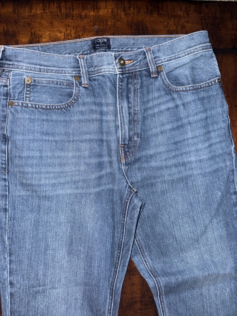 J. Crew Men's Straight Jeans in Medium Blue Wash- The Sutton 32x34